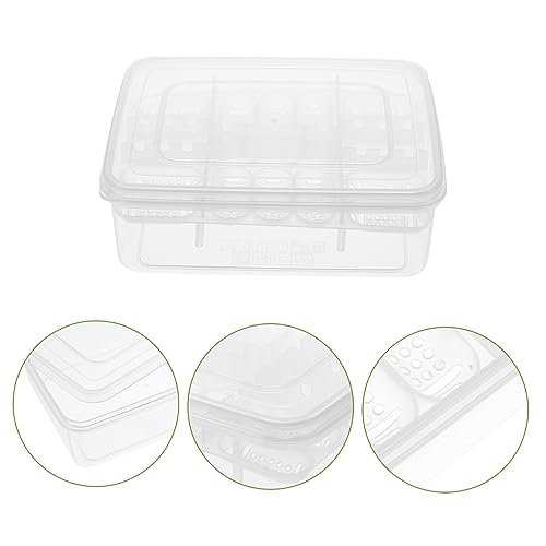 VOSAREA Crested Gecko Egg Laying Box - 2pcs for - 16 Holes Breeding Container for Gecko and Reptile Eggs Portable Plastic Hatchery Box