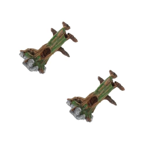 3pcs Simulated Moss Tree Aquarium Stand Leaf Aquarium Stump for Pump for Inflatable Water Home Tank Trunk Aquarium Terrarium Accessories Decor Coral Plant Trun
