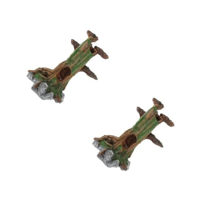 3pcs Simulated Moss Tree Aquarium Stand Leaf Aquarium Stump for Pump for Inflatable Water Home Tank Trunk Aquarium Terrarium Accessories Decor Coral Plant Trun