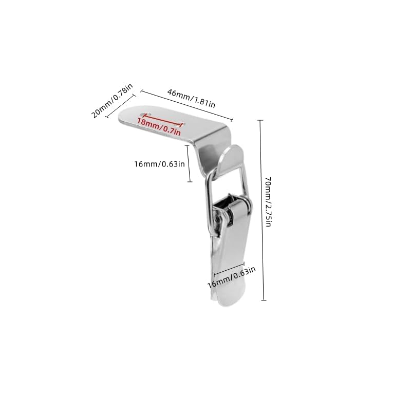 Latch 90 Degree Stainless Steel Spring Loaded Toggle Latch, Silver Catch Hasp Clamp Clip Lock with for Cabinet, Wooden Case, Box (70mm - 4 Pack)