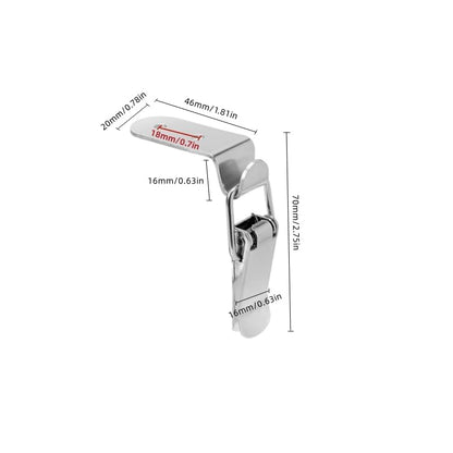 Latch 90 Degree Stainless Steel Spring Loaded Toggle Latch, Silver Catch Hasp Clamp Clip Lock with for Cabinet, Wooden Case, Box (70mm - 4 Pack)