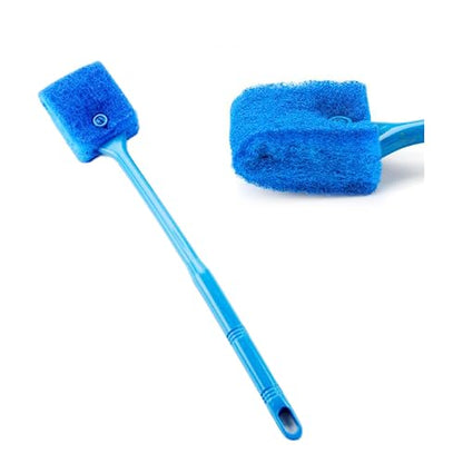 SunGrow Aquarium, Crested Gecko, Hermit Crab Sponge Scraper Cleaner, 16” x 2”, Double-Sided Blue Sponge, Freshwater & Saltwater Fish Tank Maintenance, for Glass Surfaces Only