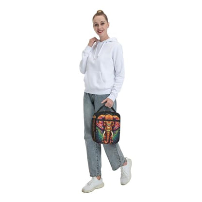 Mandala Elephant Art Adult Insulated Lunch Bag, Portable Thermal Cooler Tote With Pockets, Durable Polyester Lunch Box With Handle For Work, Office, Travel - color: Style 6