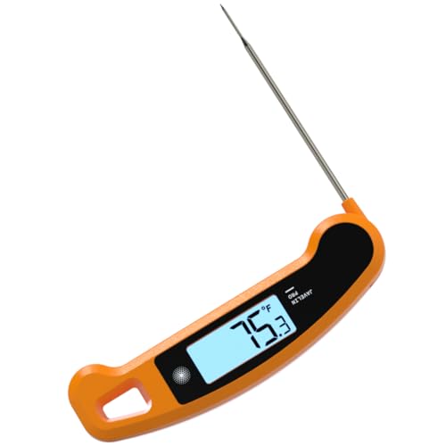 Lavatools Javelin® PRO Classic Ultra-Fast 2-Second Professional Digital Instant Read Meat Thermometer for Grill and Cooking, Auto-Rotating Backlit Display, IP65 Water Resistant NSF Certified–Tangerine - color: Tangerine