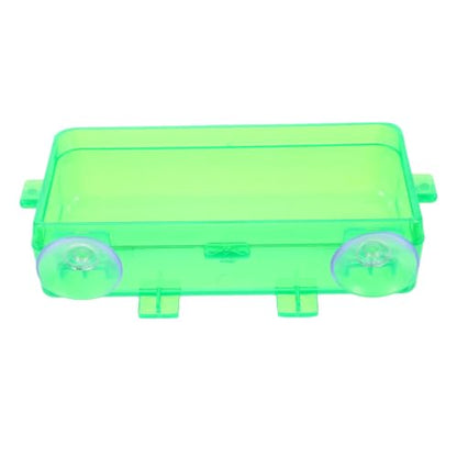 Reptile Feeding Trough and Water Dish with Anti-Escape Design, Large Green Non-Escape Food Bowl for Bearded Dragons, Geckos, Snakes, Suitable for Terrariums and Reptile Tanks