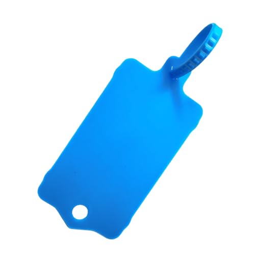 100pcs Reusable Blank Plastic Tags Ties Key Tags 1.45"*2.48" Serrated Tension Sealing Strap with Large Label Plastic Tie Mark Label Waterproof Hang Sign Write on Tag (Blue, 100pcs) - color: Blue