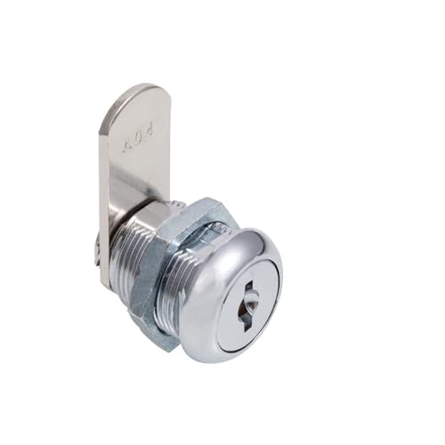 Cabinet Cam Locks Keyed Alike, 5/8” Cylinder Cam Locks for Tool Box RV Compartment Mailbox Vending Machine Drawer File Cabinet, Fits 3/8” Max Panel Thickness, Chrome Finish with 3 Cams and 2 Keys - size: 5/8 Inch