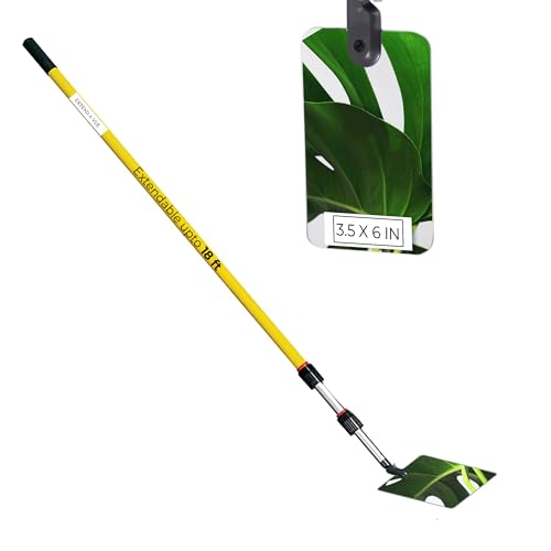 Inspection Mirror - Telescoping Heavy Duty, Lightweight & Durable, 6 ft - 18 ft Pole, 3.5 x 6 inch Acrylic Mirror - size: 3.5 x 6 inch Acrylic Mirror, style: 6 ft - 18 ft Pole