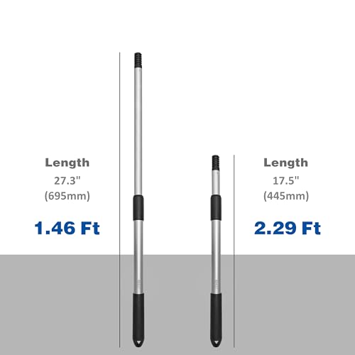 CHILI Extension Pole with 2-Section, 1.46 to 2.29 ft, Telescoping Pole with Twist-Lock Design, Ideal for removing Wallpaper, Popcorn Ceilings, Putty and Paint, Fits CHILI Pole Scrapers, Made In Taiwan