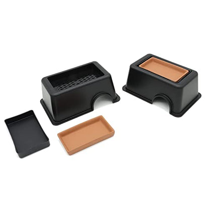 2 Pcs Small Reptile Hide Box Humidifier Caves Water Supply Hideout | with Sink Basin, for Lizards, Gecko, Snake - size: 2 pcs