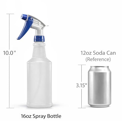 Bar5F Set of 4 Empty 16 oz Spray Bottles | Premium, NBR Gasket, Superior Hydrocarbon Resistance, Ideal for Auto Detailing & Industrial Cleaning - size: Pack of 4