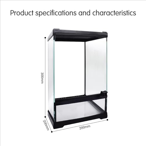 Mini Reptile Glass Terrarium Tank 8"x8"x12“ Full View with Front Opening Door and Enclosure Habitat Cage for Leopard Gecko Tarantula Young Lizard Hermit Crab Frog Insects Breeding Tank - size: 8x8x12 inch