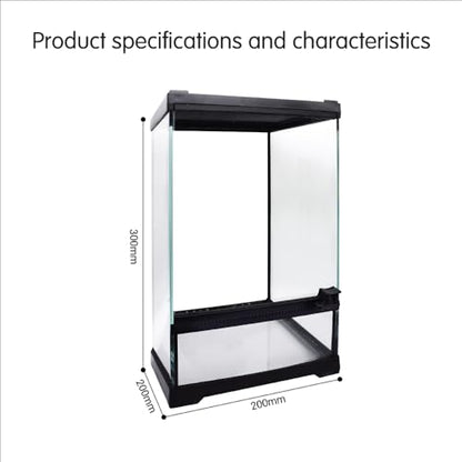 Mini Reptile Glass Terrarium Tank 8"x8"x12“ Full View with Front Opening Door and Enclosure Habitat Cage for Leopard Gecko Tarantula Young Lizard Hermit Crab Frog Insects Breeding Tank - size: 8x8x12 inch