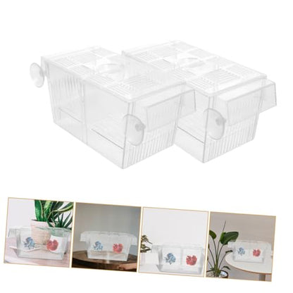 ORFOFE 4pcs Self-Floating Fish Fry Incubator Aquarium Breeding Box Betta Fish Separator Breeding Separator Reptile Box