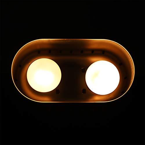 15inch Dual Reptile Light Fixture Dual Reptile Heat Lamp | Max 150W, Separate Switches, Double Dome Lamp UVB Light Fixture for Bearded Dragon, Turtles, Snake and Lizard Terrarium - size: 15inch with fixture only