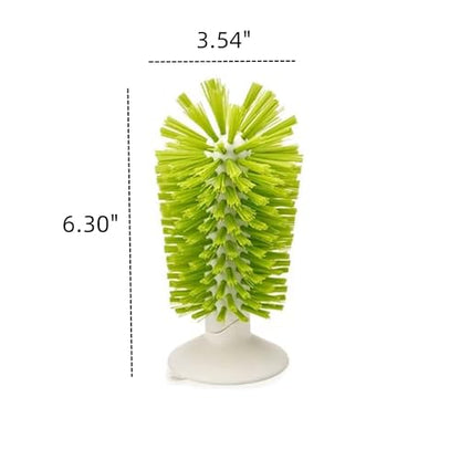 1PCS Glass Cleaning Brush with Suction Cup, Kitchen Bottle and Wine Cup Cleaner, Stable Washing for Cups, Mugs, Decanters and Jugs, Green - color: Green, size: 1PCS