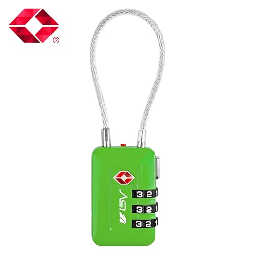 TSA Accepted Luggage Travel Lock, Set-Your-Own Combination Lock for School Gym Locker, Luggage Suitcase Baggage Locks, Filing Cabinets, Toolbox, Case (Green, 1 Pack) - color: Green 1-Pack