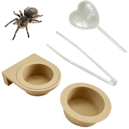 2 PCS Jumping Spider Feeding Dish (1 Detachable with Magnet and 1 for Replacement), Tiny Food Dishes Water Dish for Spider, Tarantula and Other Small Pets Jumping Spider Accessories