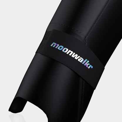moonwalkr Cricket Wicket Keeping Shin Guards Cricket Guard for Keeper's Height (4'5" - 6'6") Wicket Keeping Pads Super Slim Gear Comes with a 3-inch Strap - color: Black
