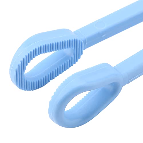 Reptile Feeding Tongs Blue Plastic Snake Lizard Clamps 24.5cm Wide Grip Safe Handling Tool for Pet Owners Breeders Amphibian Terrarium Enthusiasts