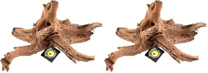 Galápagos (05285) Sinkable Driftwood Bed, Natural, Medium/11-13 (Pack of 2) - size: Medium/11-13" (Pack of 2)