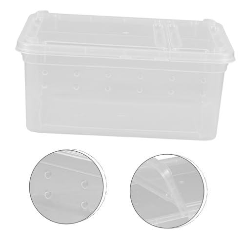 Abaodam Reptile Feeding Box Multi Functional Terrarium for Reptiles Spiders Crabs Frogs Compact Lightweight Habitat with Breathable Durable Container for Easy Feeding