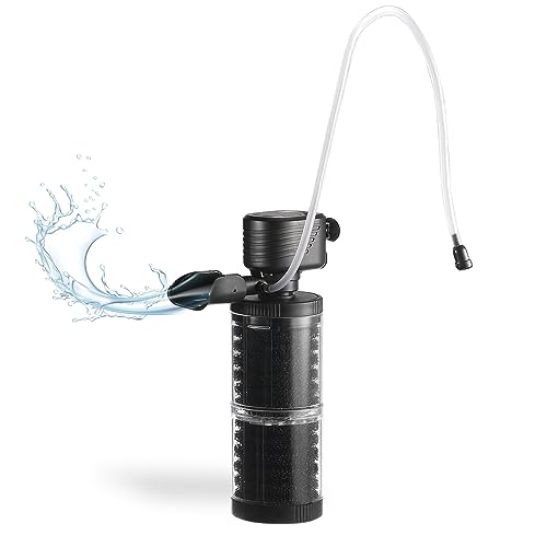 XpertMatic 15W Aquarium Filter 2 Stages 238 GPH (900L/h) | for Up to 70 Gallon Fish Tank, Submersible Internal Tank Filter and Water Pump, Power Filter for Fish Tank - size: 15w(238gph) for Up to 70 Gallon