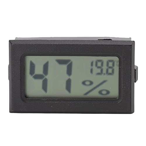Digital Thermometer Hygrometer, High Accuracy Fast Refresh LCD Humidity Temperature Monitor for Cigar Humidor Reptile Tank Plastic Mini 1 Pack