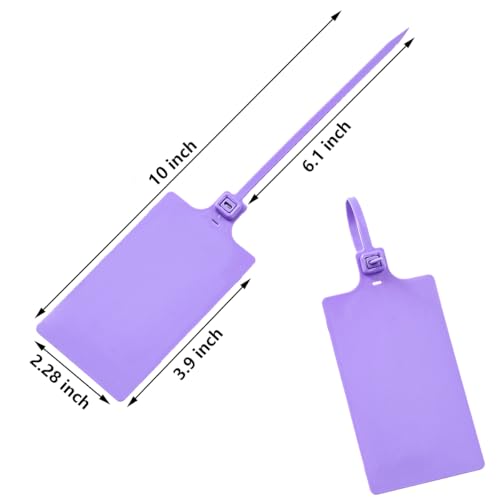 Tenshun 100 PCS Purple Plastic Tags for Labeling Waterproof Hanging Writable Storage Tags for Outdoors Plastic Seals Shipping Label Logistics Use with Two Permanent Marker Pens - color: Purple, size: 100 PCS