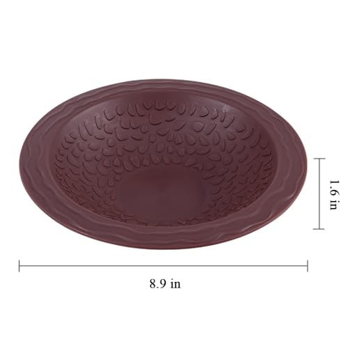 Turtle Bathing Pool Small for Reptiles & Amphibians - Resin Water Dish & Feeding Bowl with Gentle Slope - Safe for Turtles, Lizards, Frogs, Snakes (Reddish Brown) - color: Brown