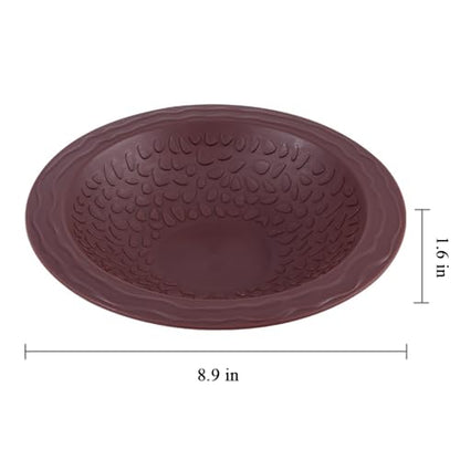Turtle Bathing Pool Small for Reptiles & Amphibians - Resin Water Dish & Feeding Bowl with Gentle Slope - Safe for Turtles, Lizards, Frogs, Snakes (Reddish Brown) - color: Brown