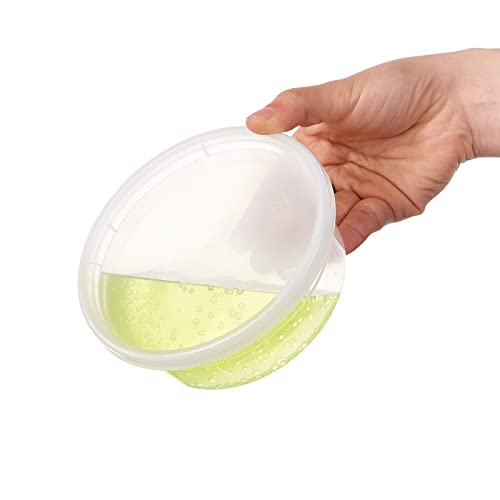 [48Set-8oz] Plastic Deli Food Storage Containers With Lids Disposable Clear Small Togo Jars Bowls For Soup, Meal Prep, Slime | BPA Free | Stackable | Leakproof | Microwave | Dishwasher | Freezer Safe