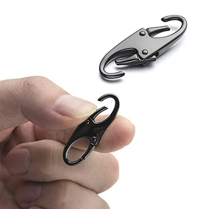 Zpsolution Double Small Carabiner Clips - Zipper Clip Theft Deterrent - Securing Pulls Closed - Zipper Pull Replacement - color: 4 Black