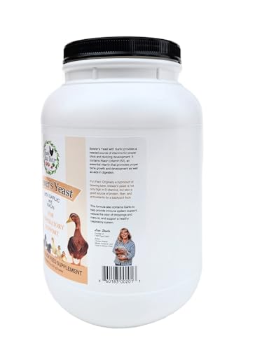 Brewer's Yeast with Garlic Powder and Niacin for Ducks Ducklings Feed Supplement Vitamins for Backyard Chickens 5LB