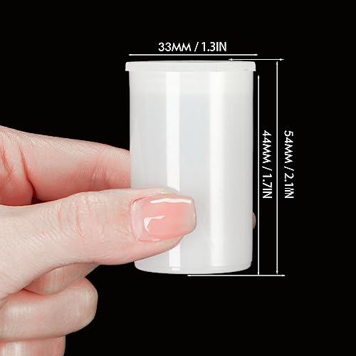 JOVITEC 100 Pcs Plastic Film Canister Holder 35 mm Empty Camera Reel Containers Storage Containers Case with Lids for Small Accessories Fish Hook Film Beads(White) - color: White