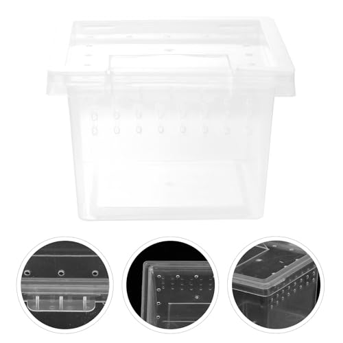 Reptile Breeding Box Plastic Habitat Case for Lizards Geckos and Insects Climbing Pet Feeding Container Suitable for Travel and Display