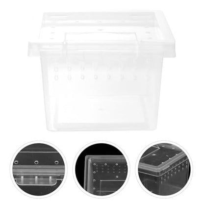 Reptile Breeding Box Plastic Habitat Case for Lizards Geckos and Insects Climbing Pet Feeding Container Suitable for Travel and Display