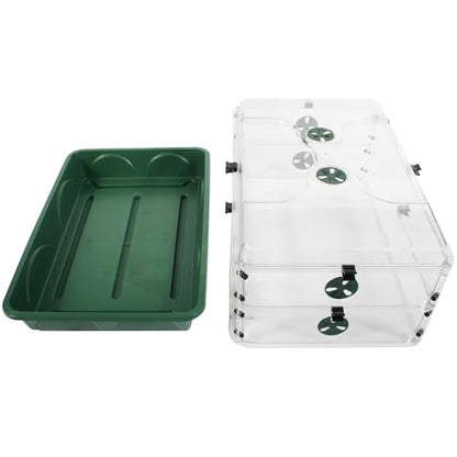 24" x 15" x 12.75" Domed Propagator with 2 Height Extenders and Locking Clip Set, Green - size: 2 Side Extenders and Locking Clip Set