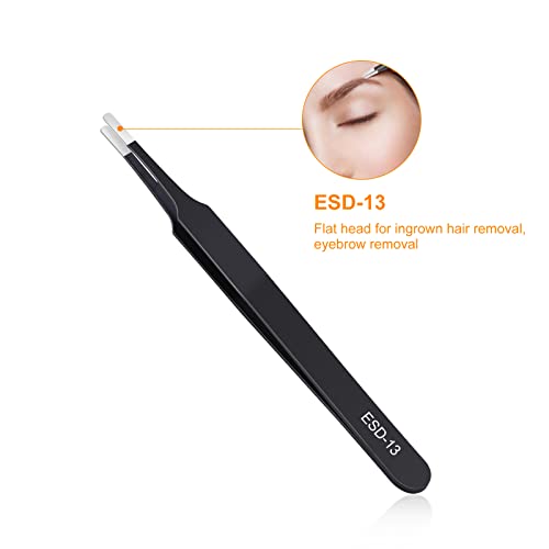kaverme 3PCS Precision Tweezers Set, Upgraded Anti-Static Stainless Steel | Tweezers for Electronics, Soldering, Laboratory Work, Jewelry-Making, Model, Craft