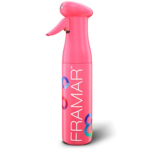 FRAMAR Premium Hair Mister Spray Bottle, Continuous Spray Bottle For Hair | Water Sprayer, Continuous Mister for Salon Supplies, Ultra Fine Mist, Pink 250 ml - color: Pink