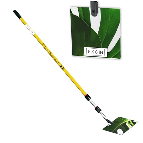 Inspection Mirror - Telescoping Heavy Duty, Lightweight & Durable, 4 ft - 12 ft Pole, 6 x 6 inch Acrylic Mirror - size: 6 x 6 inch Acrylic Mirror, style: 4 ft - 12 ft Pole