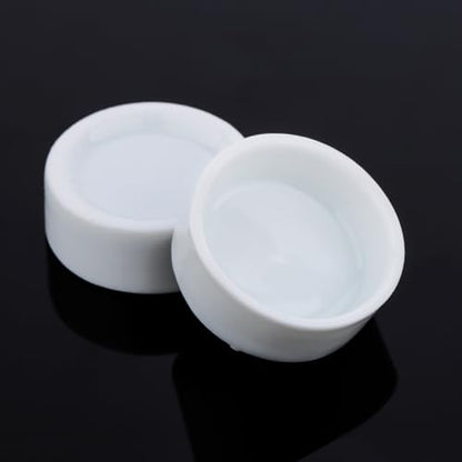 6 Pack Tarantula Ceramic Feeding Bowl Hermit Crab Water Bowl Spider Snail Insect Micro Food Dish (White, 1.25" D, 0.51" H)