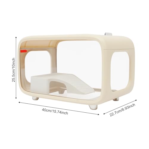 Desktop Fish Tank, 3.2Gal Small Betta Fish & Turtle Tanks, Aquarium Bowl with Detachable Basking Platform, Multi-Functional Areas Aquascape Tanks for Fish Terrapin Frog Shrimp Crab (White) - color: White