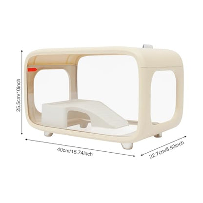 Desktop Fish Tank, 3.2Gal Small Betta Fish & Turtle Tanks, Aquarium Bowl with Detachable Basking Platform, Multi-Functional Areas Aquascape Tanks for Fish Terrapin Frog Shrimp Crab (White) - color: White