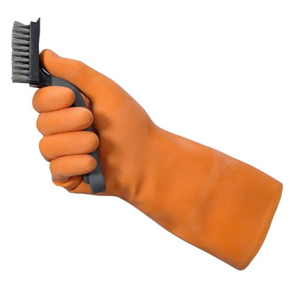 Mr Clean Ultra Grip Heat-Resistant Reusable Gloves with Soft Cotton Flock Lining, Orange, Medium - size: Medium (Pack of 1)