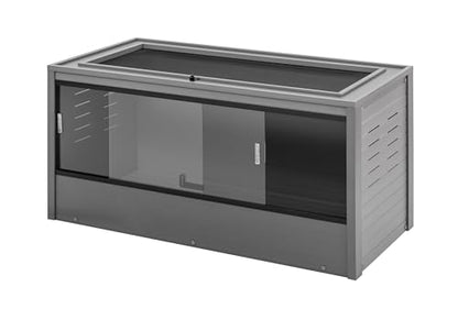 New Age Pet ECOFLEX Large Reptile Enclosure with Matching Cabinet Stand Set in Grey - color: Grey, size: Large