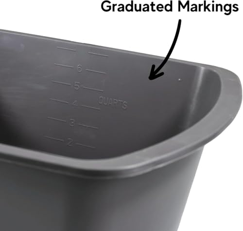 Vakly Plastic Wash Basin, 7 Qt, Rectangular, Graduated | Hospital bedside soaking tub, Portable washbasin, Washing & cleaning, Foot bath, Face cleansing, Dish washing, Laundry