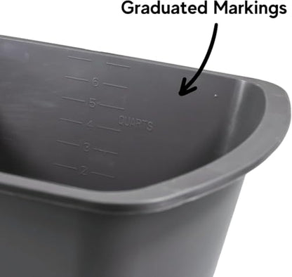 Vakly Plastic Wash Basin, 7 Qt, Rectangular, Graduated | Hospital bedside soaking tub, Portable washbasin, Washing & cleaning, Foot bath, Face cleansing, Dish washing, Laundry