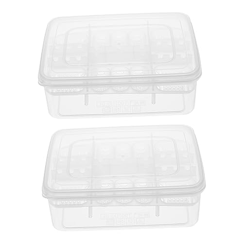 WOONEKY 2Pcs Reptile Egg Incubator Tray Compartments for Lizard and Snake Hatching Durable Transparent Breeding Box for Easy Observation of Eggs