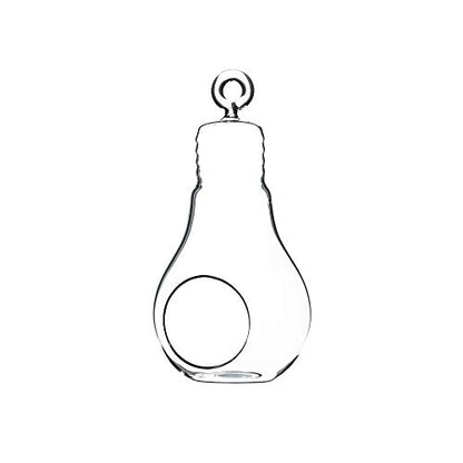 WGV Hanging Glass Plant Terrarium, Width 3", Height 6", Bulb DIY Air Succulent Planter Clear Vase Tea Light Votive Candle Holder, Wedding Event Office Home Outdoor Decor, 1 Piece - size: Bulb S